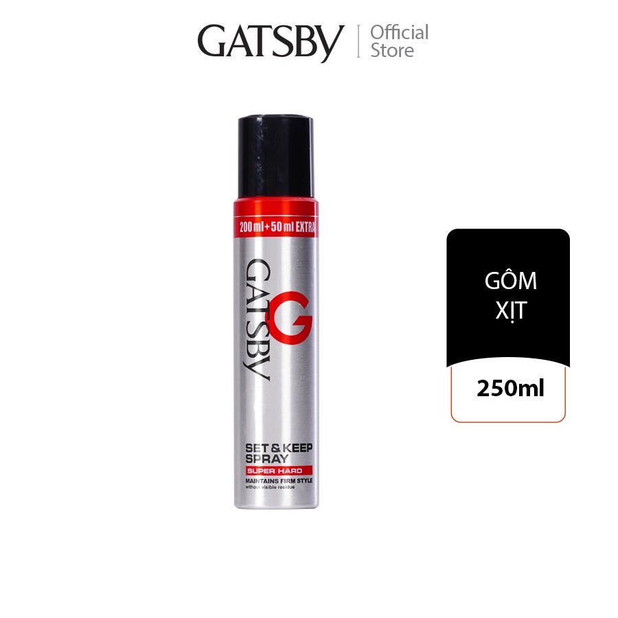 Ảnh Gôm xịt tóc GATSBY Set & Keep Spray Super Hard 250ml 1
