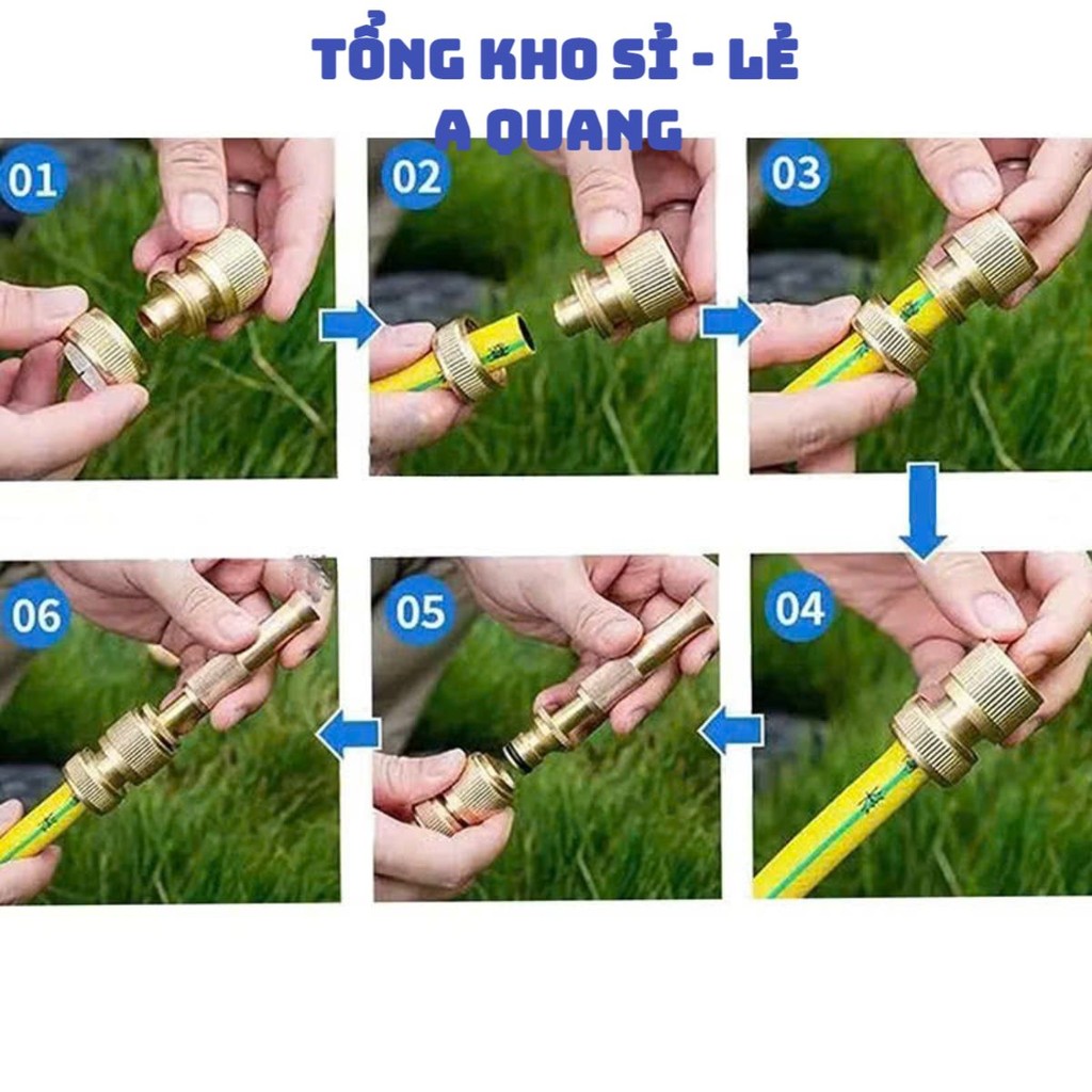 Vòi Phun Áp Suất Cao COMBO 2/MÓN Tiện Lợi - Đầu Vòi Xịt Tăng Áp Phun Nước Rửa Xe,Tưới Cây,Vệ Sinh Đa Năng