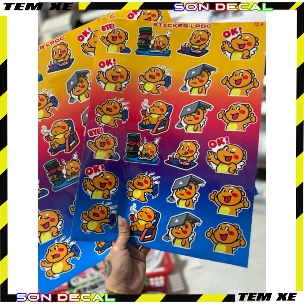 set 24 sticker tem mini dán xe máy xe điện dán đa năng decal 3 lớp cao ...