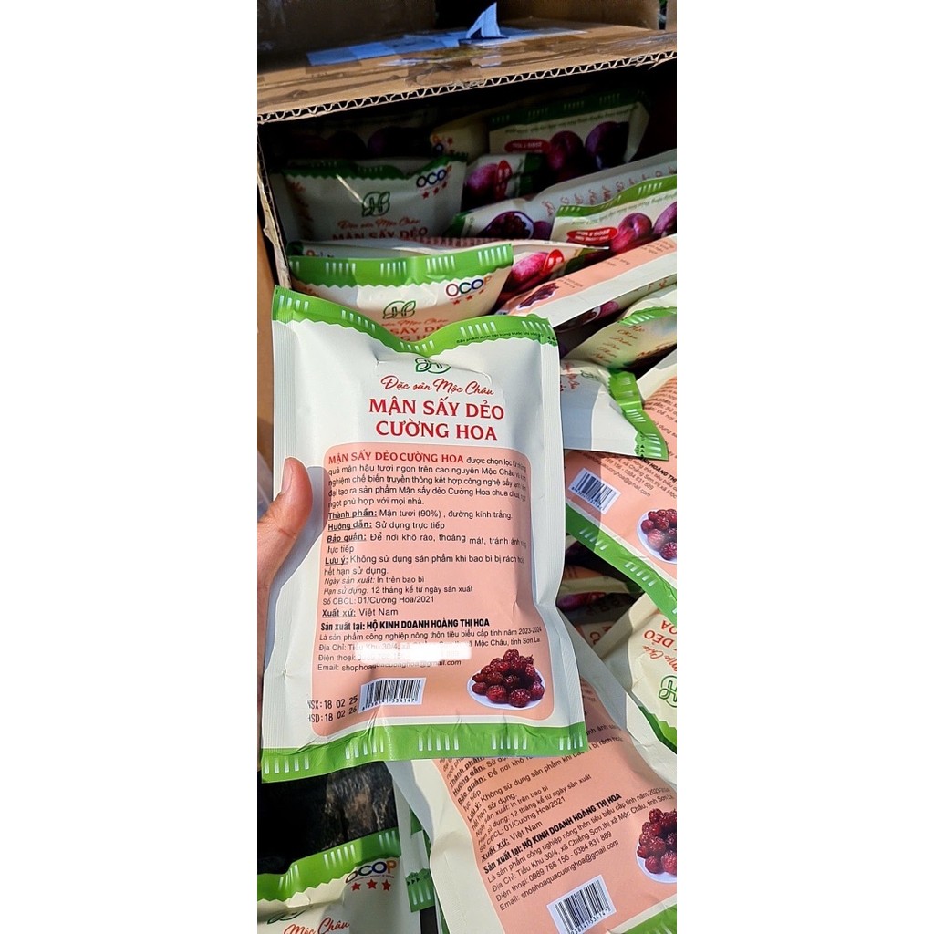 Mận sấy dẻo Mộc Châu - Đặc sản Mộc Châu ( loại túi giấy 200gr + 10gr) Mẫu Mới