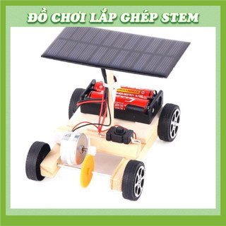 Xe Năng Lượng Mặt Trời có pin AA - Đồ chơi lắp ghép gỗ - Đồ chơi giáo dục STEM STEAM - Học liệu