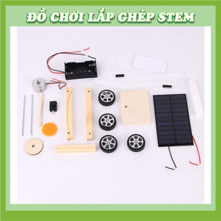 Xe Năng Lượng Mặt Trời có pin AA - Đồ chơi lắp ghép gỗ - Đồ chơi giáo dục STEM STEAM - Học liệu