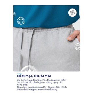 Quần short nam YODY quần đùi chất đũi siêu nhẹ co dãn thấm hút mồ hôi QSM7005 MCCS25S031