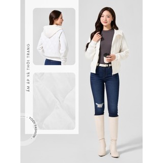 Áo khoác phao VIP nữ YODY phao lông vũ tay Raglan có mũ siêu ấm siêu nhẹ PVN7010