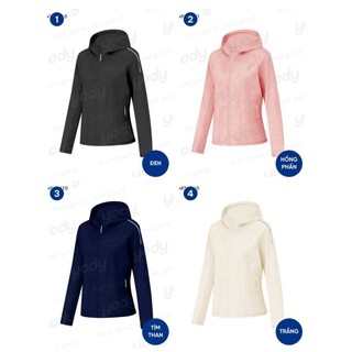 Áo khoác gió nữ 2 lớp YODY trượt nước siêu co giãn 4 chiều thoải mái vải mềm mại AKN7010 WCWC25F045