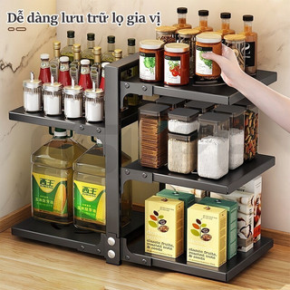 Kệ Giá Để Xoong Nồi Chảo 3,4 Tầng Có Thể Điều Chỉnh, Dùng Để Trên Kệ Bếp,Gầm Bếp,Thép Carbon Sơn Tĩnh Điện. TKVA 123 -