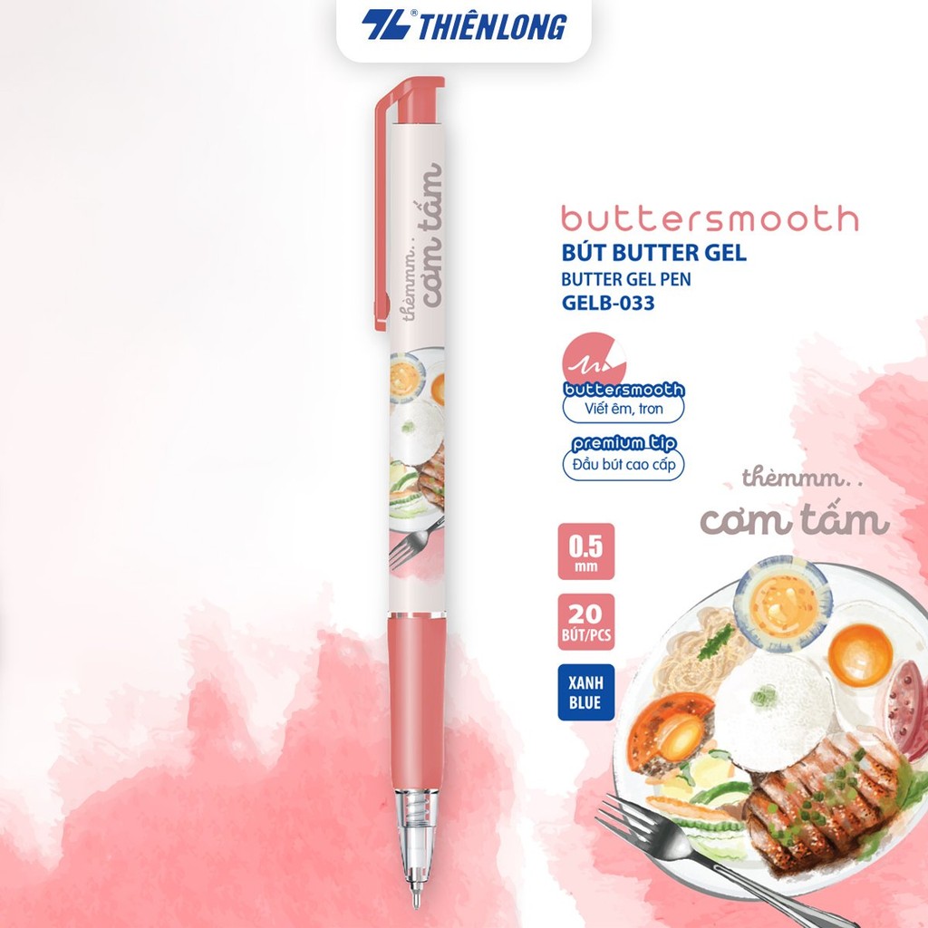 Ảnh Bút gel B - Buttersmooth Gel Thiên Long - Premium Tip viết êm, trơn - Mực Xanh 1