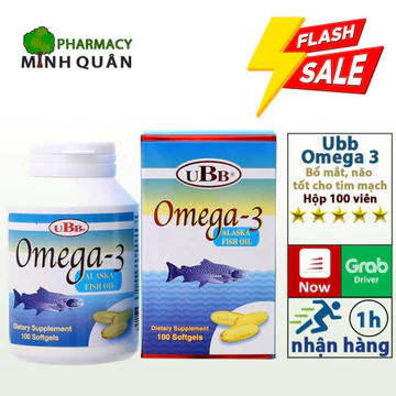 ✅ [Chính Hãng] Omega-3 Alaska Fish Oil. viên uống omega 3 , hộp 100 VIÊN , HÀNG CHÍNH HÃNG UBB OMEGA3