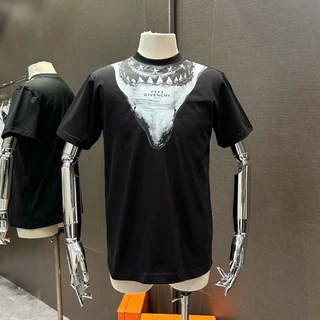 Áo Phông Nam Nữ Premium Cotton PB In Hoạ Tiết Hình Đầu Cá Mập Quanh Cổ Cao Cấp Dành Cho Anh Em Boy Phô Đi Chơi 2025