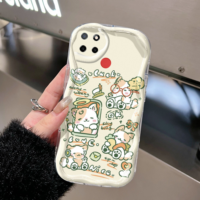 Ốp Lưng Realme C12 C25 C25s C15 C11 2020 C11 2021 C20 C20A C21Y C25Y Case Trong suốt Siêu dễ thương hoạt hình chó
