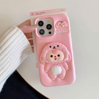 Ốp lưng iphone Baby Three có giá đỡ hot trend Cho 6plus/7plus/x/xs/xsm/11/12/13/14/15/16/pro/max/plus/promax RABBI