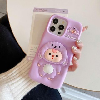 Ốp lưng iphone Baby Three có giá đỡ hot trend Cho 6plus/7plus/x/xs/xsm/11/12/13/14/15/16/pro/max/plus/promax RABBI