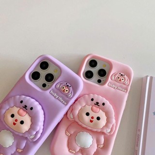 Ốp lưng iphone Baby Three có giá đỡ hot trend Cho 6plus/7plus/x/xs/xsm/11/12/13/14/15/16/pro/max/plus/promax RABBI