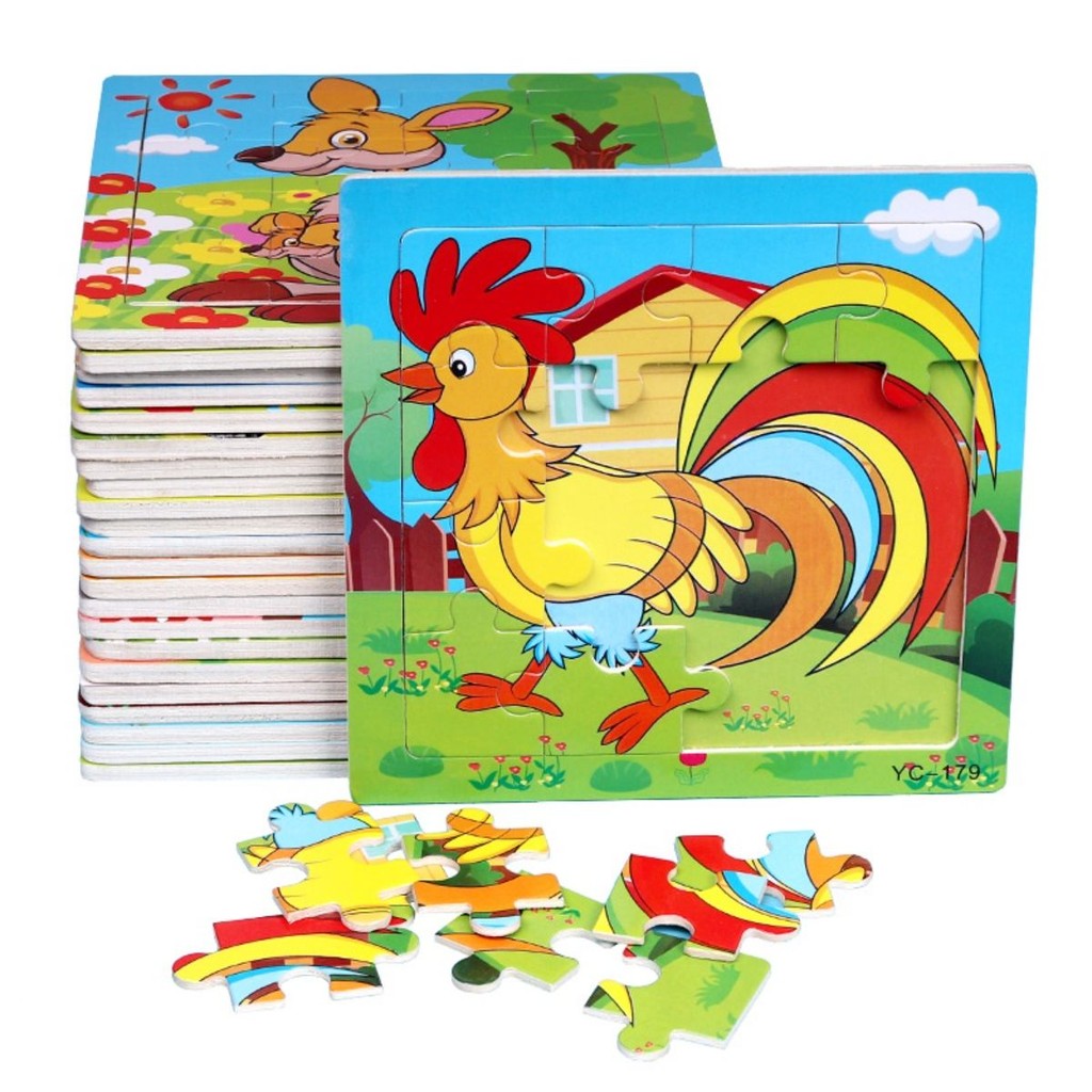 Đồ chơi tranh xếp hình 16 mảnh cho bé 2 3 4 5 6 tuổi đồ chơi an toàn và phát triển trí tuệ