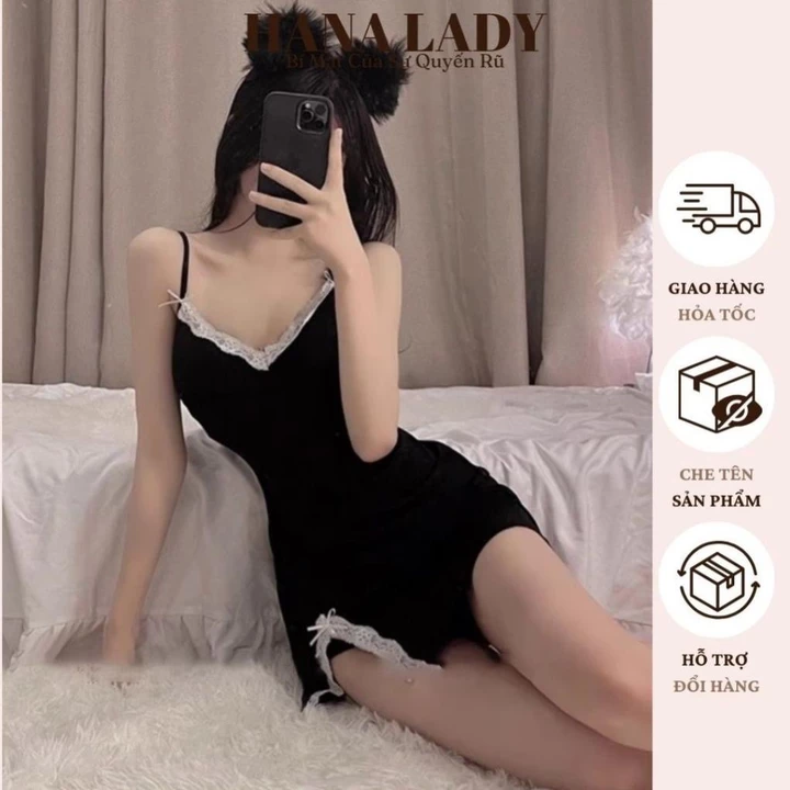 Váy Body Thun Cotton Gợi Cảm - Váy Ngủ Sexy 2 Dây Phối Ren Phong Cách Y2K Nhiều Mẫu
