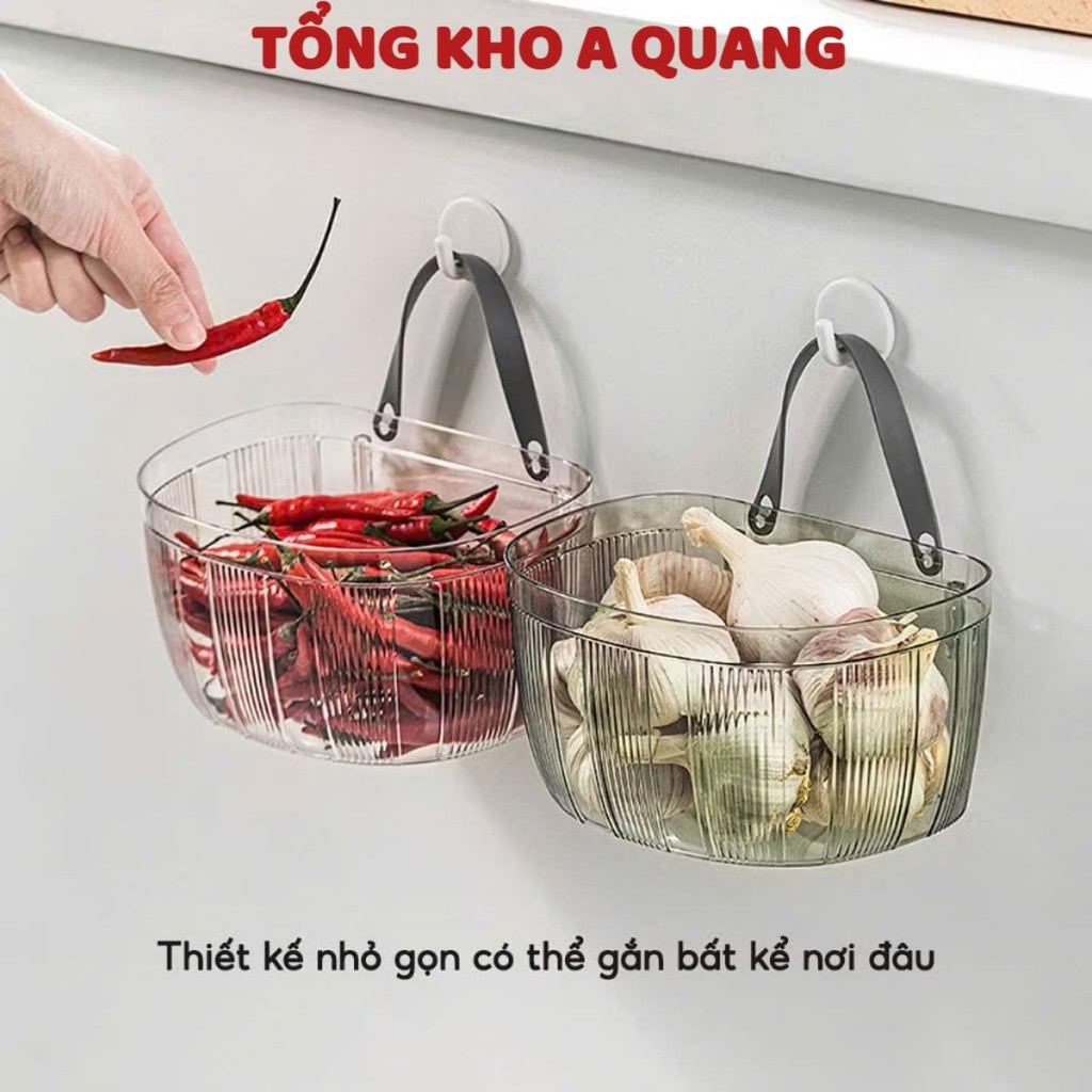 Giỏ Đựng Hành Tỏi Ngăn Nắp,Giỏ Treo Tiết Kiệm Không Gian Thiết Kế Đa Năng Phù Hợp Nhà Bếp - HỘP ĐỰNG NHÀ BẾP TREO TƯỜNG