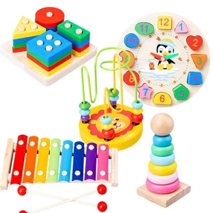 Đồ chơi gỗ phát triển trí tuệ cho bé,combo 3 món đồ chơi