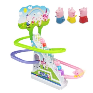 Bộ đồ chơi heo Peppa poli leo cầu thang có nhạc và có đèn ngộ nghĩnh cho bé