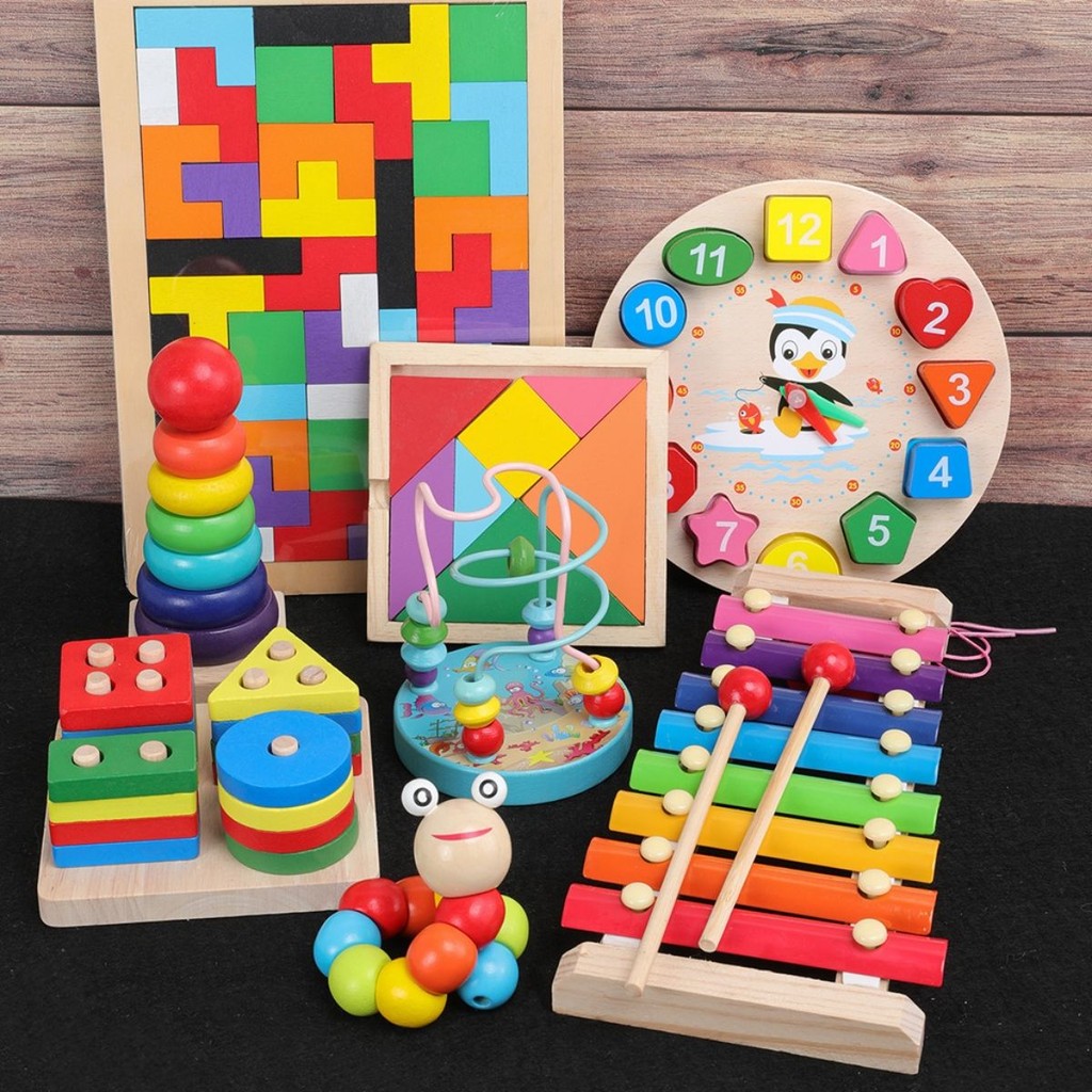 Combo Đồ chơi thông minh phát triển trí tuệ cho trẻ 2 3 4 5 6 tuổi, giáo cụ montessori