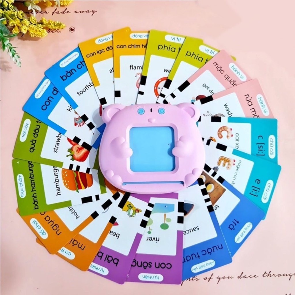 Máy Đọc Thẻ Flashcard Anh-Việt 3 Chế Độ Đọc: Song Ngữ Anh-Việt, Tiếng Anh, Tiếng Việt Kèm Phát Nhạc