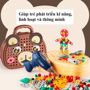 Bộ đồ chơi kỹ sư lắp ráp - đồ chơi vặn ốc vít - Cho bé từ 3 tuổi