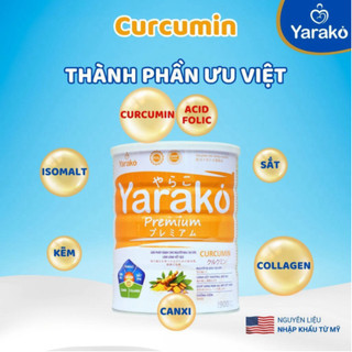 Sữa Nghệ Yarako Premium Curcumin – Hỗ Trợ Dạ Dày, Làm Lành Vết Thương, Tốt Cho Phụ Nữ Sau Sinh - Long 400/900G
