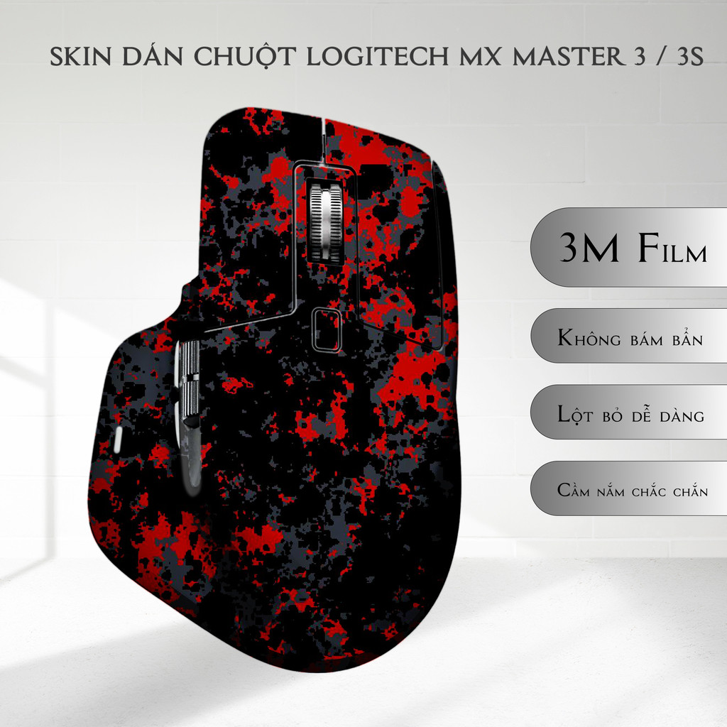 Skin dán chuột Logitech MX Master 3, 3s mẫu camo dung nham | Film 3M | Custom theo yêu cầu