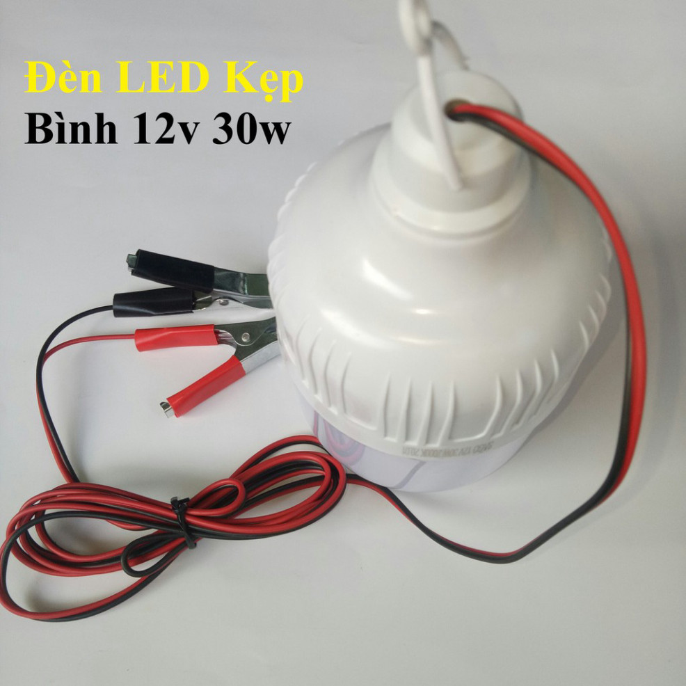 Bóng đèn led 12v kẹp bình ắc quy 30w – 40w loại tốt   Đèn có dây và kẹp