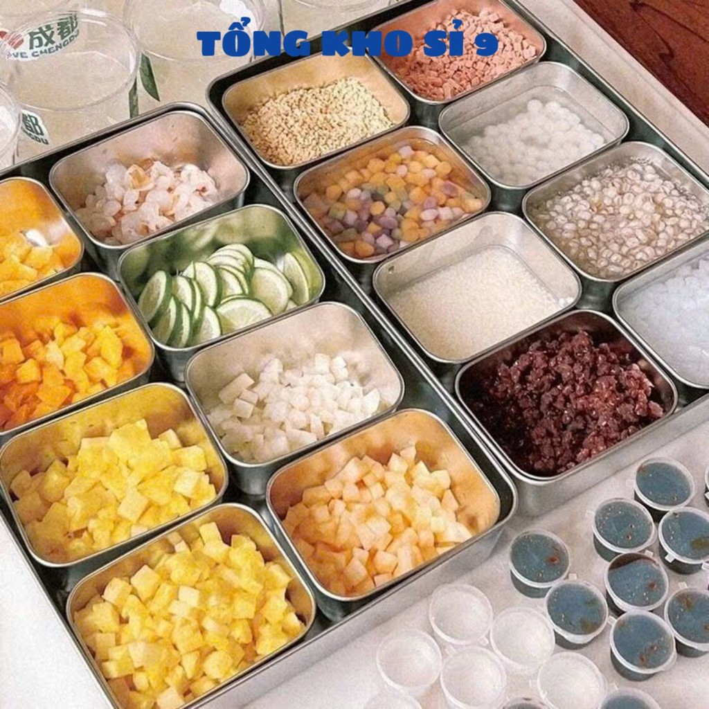 BỘ 5 HỘP INOX 304 KÈM NẮP – Hộp Đựng Thực Phẩm Để Tủ Lạnh,Combo 5 Hộp Bảo Quản Đồ Ăn Gọn Gàng Tiết Kiệm Không Gian