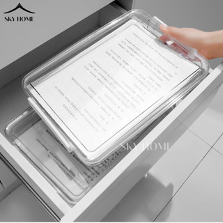 Hộp Nhựa Trong Suốt Đựng Tài Liệu Khổ A4 Hộp Đựng Tài Liệu Có Khóa Nắp Để Bàn Tiện Dụng Life Plus - HD01