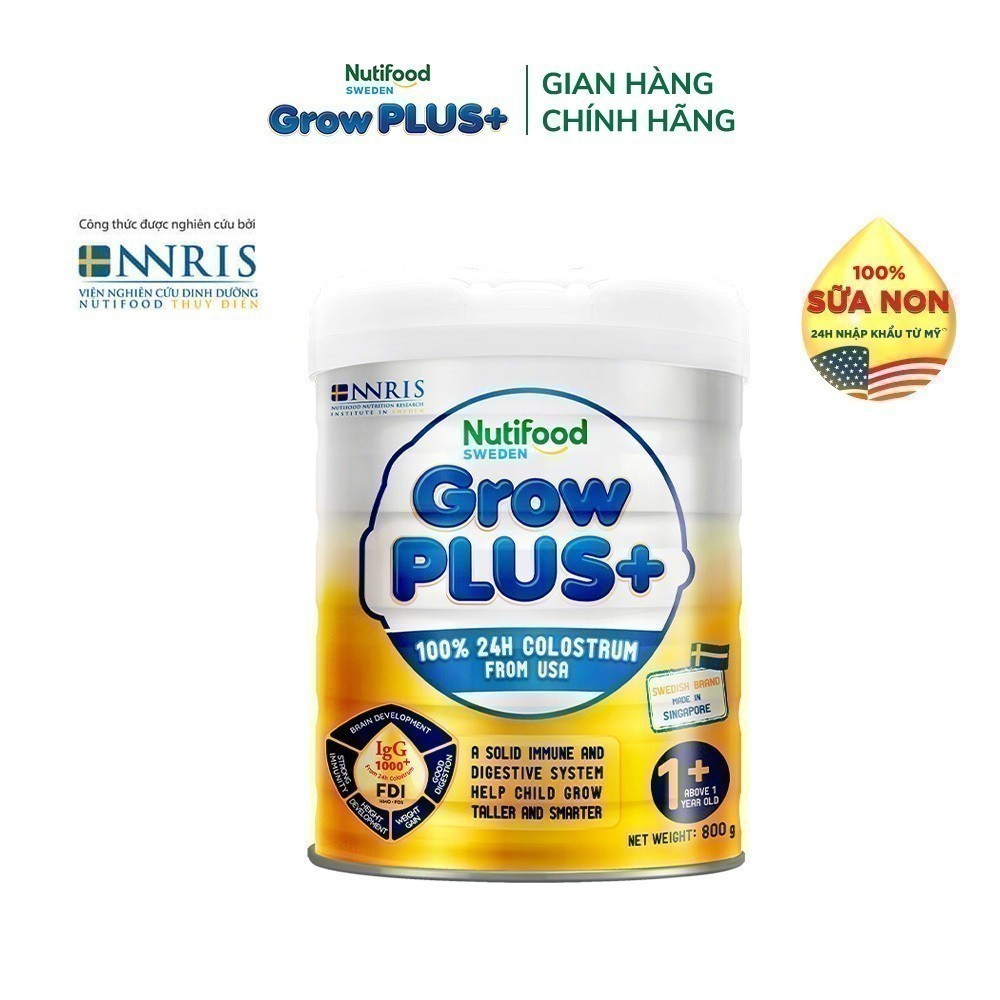 Sữa non GrowPLUS+ (vàng) trên 1 tuổi Singapore tăng cường hệ miễn dịch và hấp thu chất dinh dưỡng (Lon 800g) - Grow Plus
