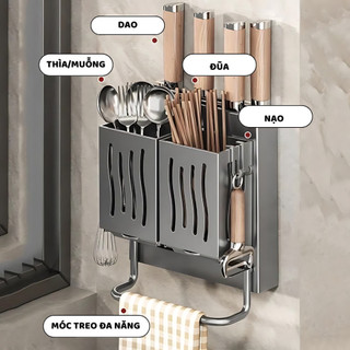 Kệ Để Dao Giá Đựng Dao Kéo Nhà Bếp Ống Đựng Đũa Giá Để Đũa Thìa Kệ Để Đồ Nhà Bếp Đa Năng Life Plus - KDNB01