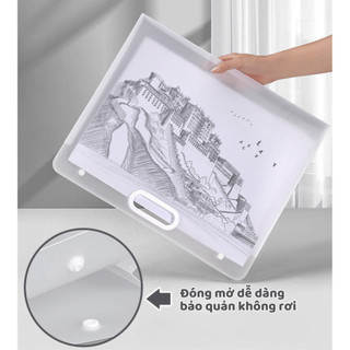 Túi Đựng Tài Liệu A4 A3 A2 Sức Chứa 240 Tờ, Bìa Đựng Tài Liệu Chống Thấm Nước Có Quai Cầm Life Plus - KTL02