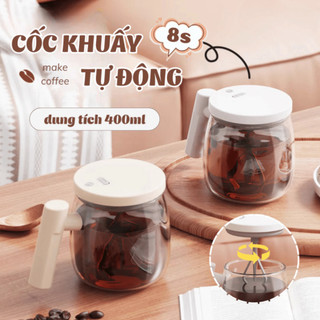 Cốc Tự Khuấy Thông Minh 400ML Công Suất 700v/phút Cốc Xoay Điện Di Động Pha Trà Pha Sữa Kèm Sạc Life Plus - CD02