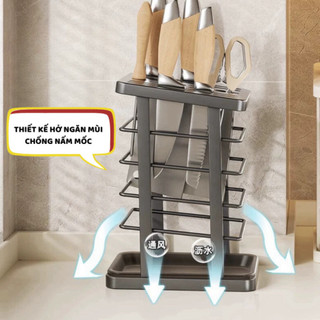 Kệ để dao Giá đựng dao kéo nhiều ngăn bằng nhựa chống nước kệ để đồ nhà bếp đa năng Life Plus - KDNB02
