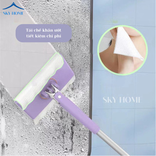 Cây Lau Nhà Thông Minh Hút Khăn Xoay 360 Độ Tự Động, Chổi Lau Nhà Tự Nhả Khăn Kèm Nhíp Gắp Tiện Lợi LN01 - Life Plus