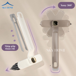 Cây Chà Sàn Nhà Tắm Thông Minh Kèm Nhíp Gắp Tiện Lợi, Chổi Cọ Nhà Vệ Sinh Xoay 360 Độ, Dễ Cầm Nắm CS01 - Life Plus