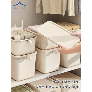 Hộp Nhựa Đựng Đồ Đa Năng Có Nắp Quai Cầm, Hộp Đựng Đồ Quần Áo, Đồ Chơi Chịu Lực Tốt, Thiết Kế Dễ Thương HN01 - Life Plus