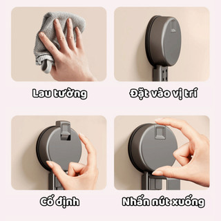 Móc Treo Chậu Nhà Tắm Hút Chân Không Chắc Chắn, Móc Treo Đồ Thau Chậu Tái Sử Dụng Nhiều Lần Life Plus - MC03