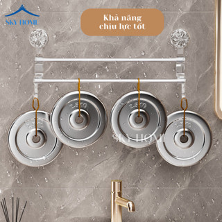 Giá Treo Khăn Nhà Tắm Cốc Hút Tường Chắc Chắn, Kệ Đựng Đồ Nhà Tắm 2 Tầng Tiện Dụng, Không Cần Khoan KNT01 - Life Plus