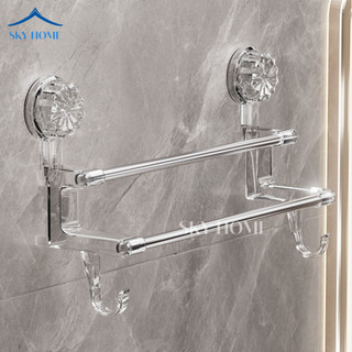 Giá Treo Khăn Nhà Tắm Cốc Hút Tường Chắc Chắn, Kệ Đựng Đồ Nhà Tắm 2 Tầng Tiện Dụng, Không Cần Khoan KNT01 - Life Plus