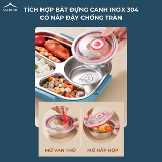 Hộp Cơm Giữ Nhiệt Nhiều Ngăn Chống Tràn, Hộp Đựng Cơm Văn Phòng Chất Liệu Inox 304 An Toàn Sức Khỏe HC02 - Life Plus
