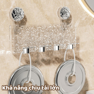Kệ Để Bàn Chải Đánh Răng Hút Tường Kèm 4 Cốc Tiện Lợi, Kệ Để Đồ Đa Năng Trong Suốt Chịu Lực Tốt Life Plus - KDR04