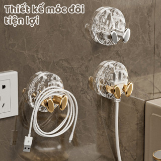 Móc Dán Tường Treo Giữ Phích Cắm Điện Móc Treo Đồ Đa Năng Trong Suốt Sang Trọng Life Plus - MD03