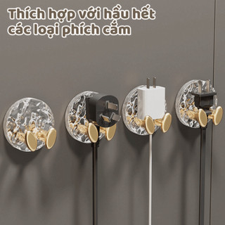 Móc Dán Tường Treo Giữ Phích Cắm Điện Móc Treo Đồ Đa Năng Trong Suốt Sang Trọng Life Plus - MD03