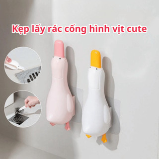 Dụng Cụ Gắp Rác Bồn Rửa Nhà Bếp Kẹp Rác, Nhíp Dụng cụ Làm Sạch Tóc Hình Vịt Dọn Dẹp Phòng Tắm Life Plus - GR01