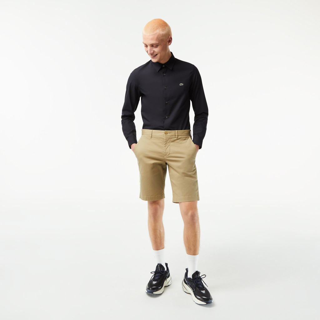 Quần Ngắn Bermuda Lacoste Nam Ôm Dáng Chất Liệu Organic Cotton