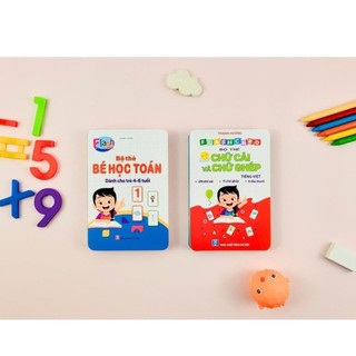 [Chuẩn NXB] Sách - 2 bộ thẻ bé học toán - Bộ thẻ chữ cái và chữ ghép - Dành cho trẻ 4-6 tuổi - Khổ lớn 10x15cm