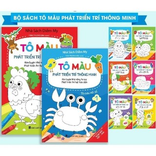 [Chuẩn NXB] Sách - Bộ 16 quyển tập tô màu dành cho bé mẫu giáo mầm non song ngữ Anh Việt từ 3-5 tuổi