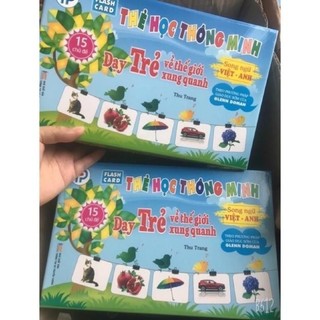 [Chuẩn NXB] Bộ thẻ học thông minh loại to - 15 chủ đề song ngữ Anh - Việt loại chuẩn theo PP Glenn Doman